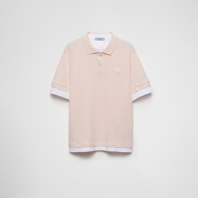 9a+ quality prada triangle logo pique polo shirt